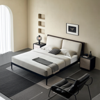Truffle Cream Leather Bed