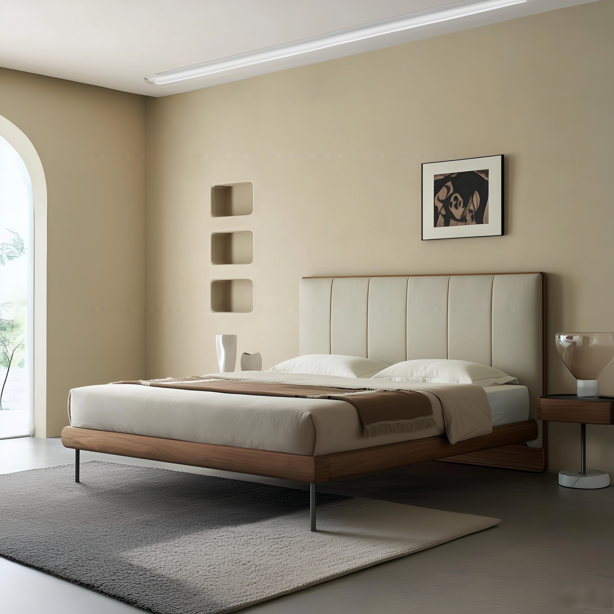 Muffin Edge Leather Bed