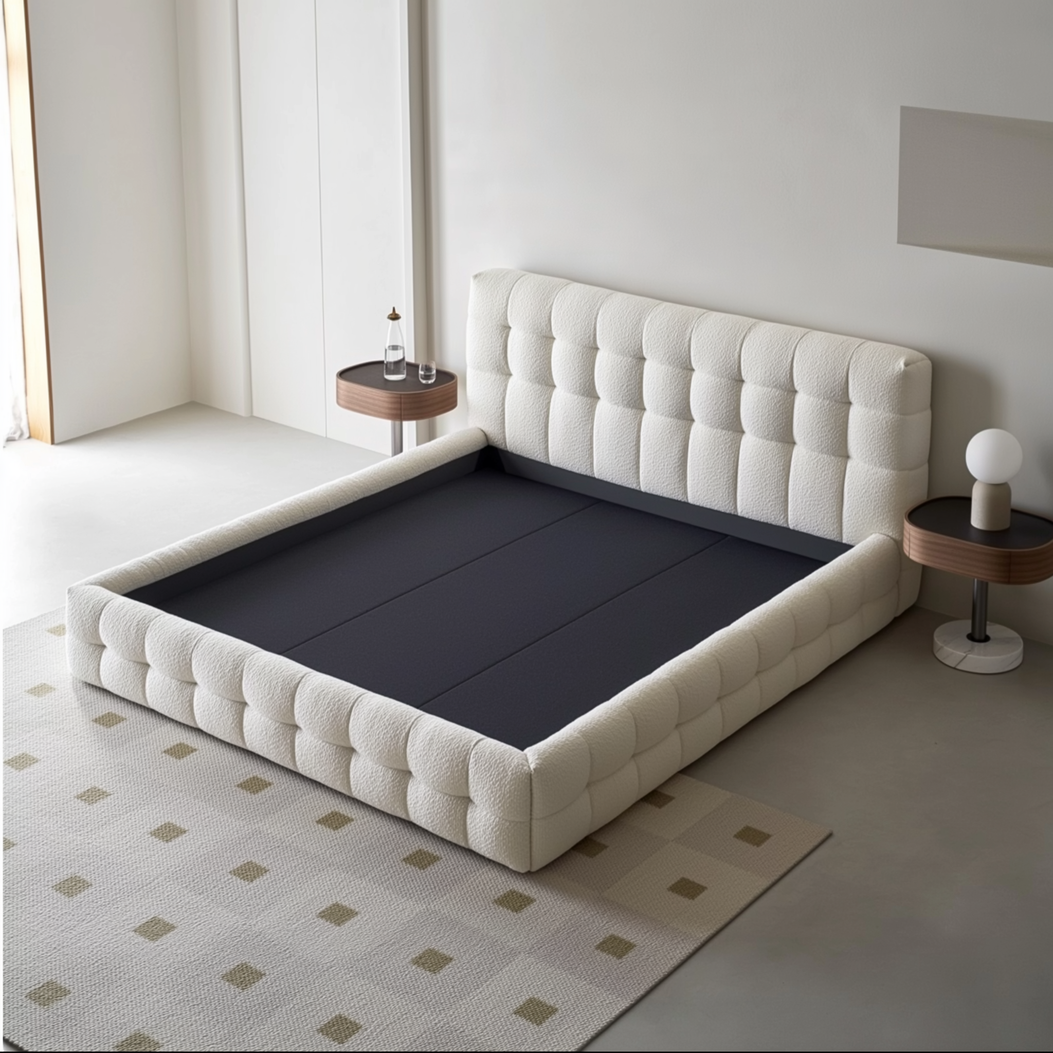 Cream Puff Boucle Bed