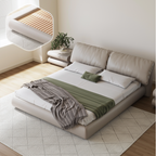 Butter Puff Leather Bed