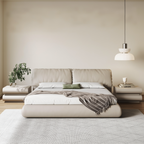 Butter Puff Leather Bed