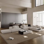 Silver Moon Boucle L-Shaped Sectional Sofa