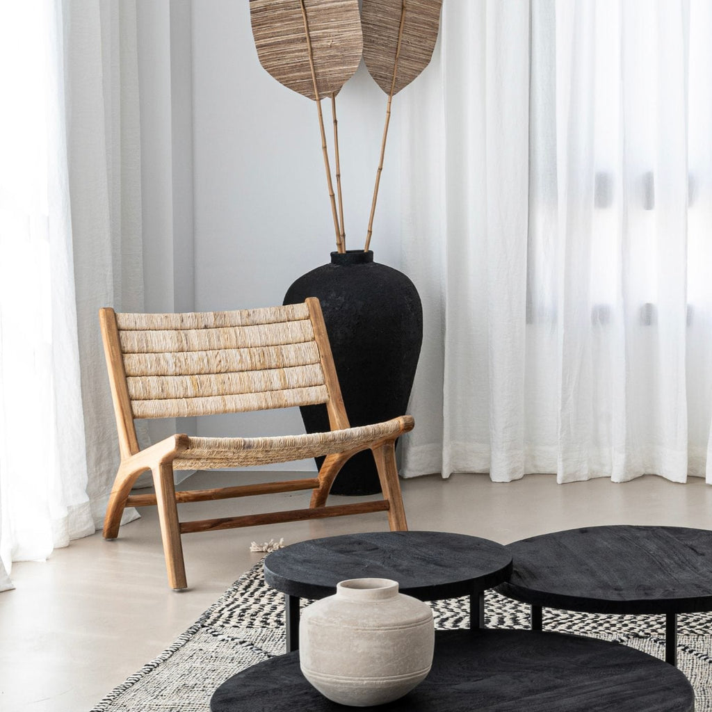 Fauteuil lounge en abaca | Naturel