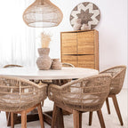 Table de salle à manger Dara en microciment | 120 cm | Sable