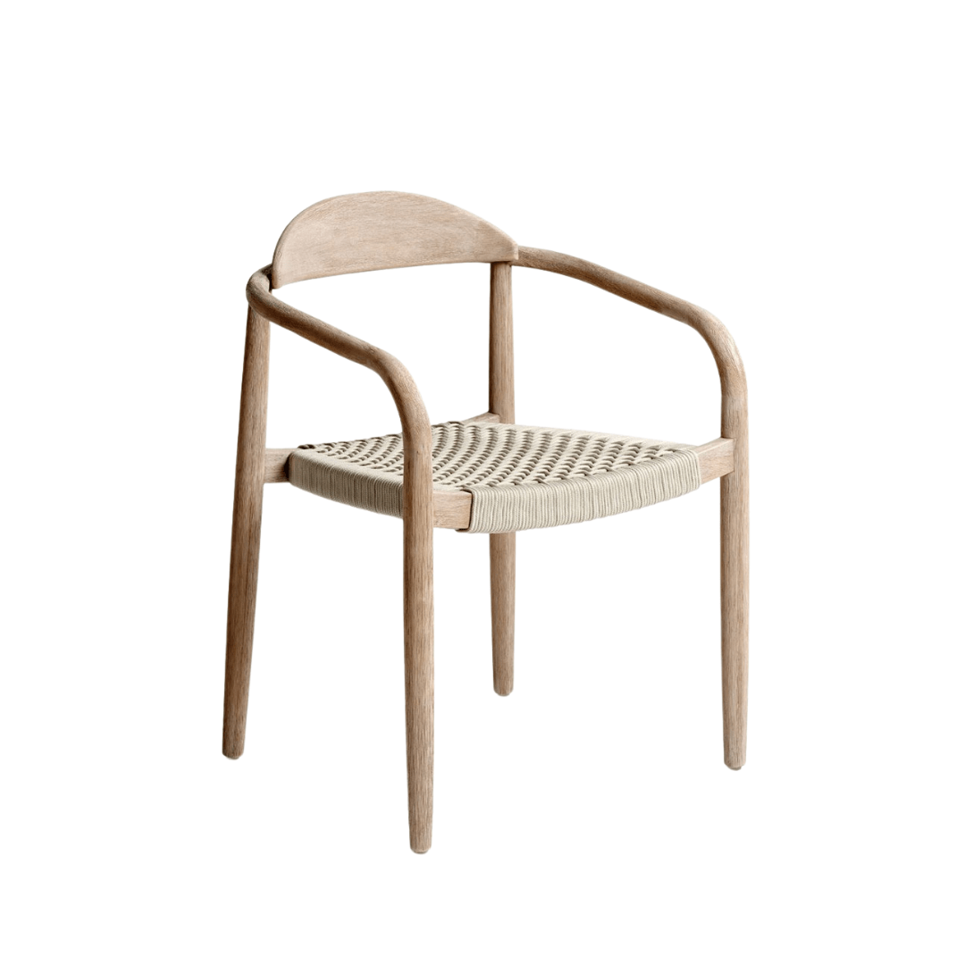 Chaise d'extérieur en eucalyptus | Sable blanchi