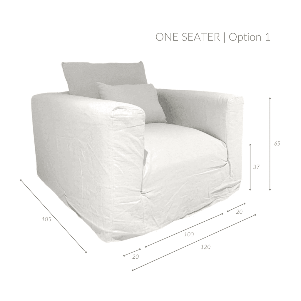 Canapé une place en lin Ibiza