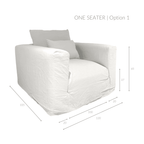 Canapé une place en lin Ibiza