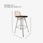 Tabouret de bar Jaipur | Noir