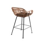 Tabouret de bar Jaipur avec accoudoirs | Noir 58 x 56 x 95 cm