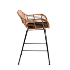 Tabouret de bar Jaipur avec accoudoirs | Noir 58 x 56 x 95 cm