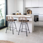 Tabouret de bar bas Jaipur | Noir