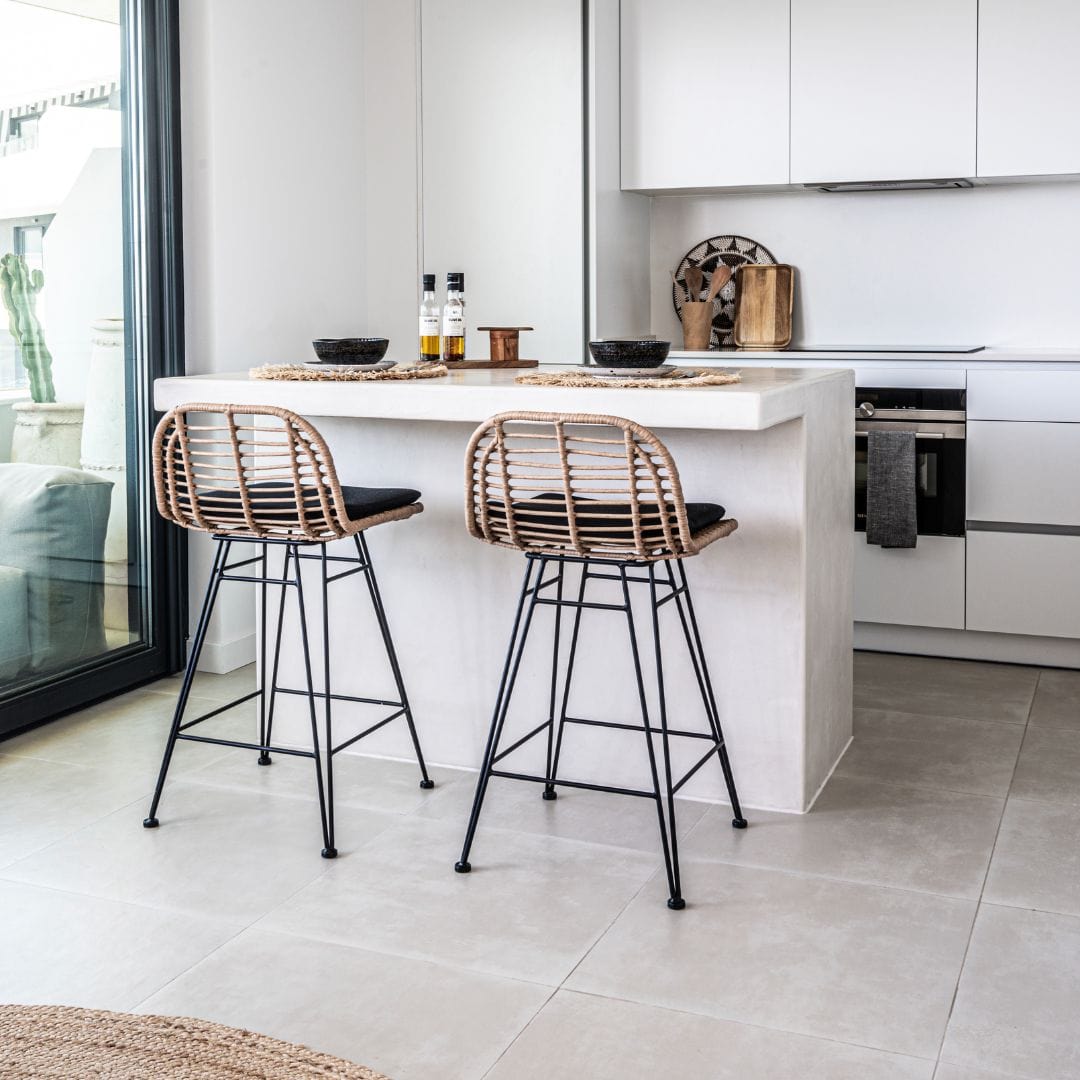 Tabouret de bar bas Jaipur | Noir