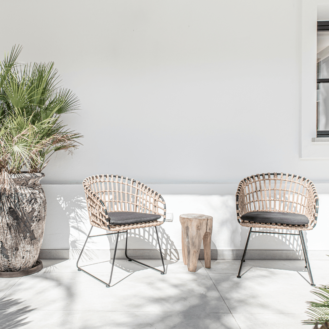 Chaise d'extérieur en rotin Jaipur | Noire