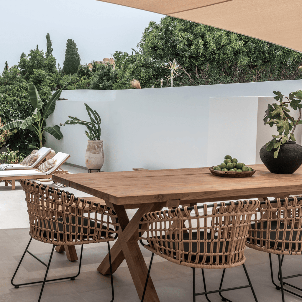 Chaise d'extérieur en rotin Jaipur | Noire