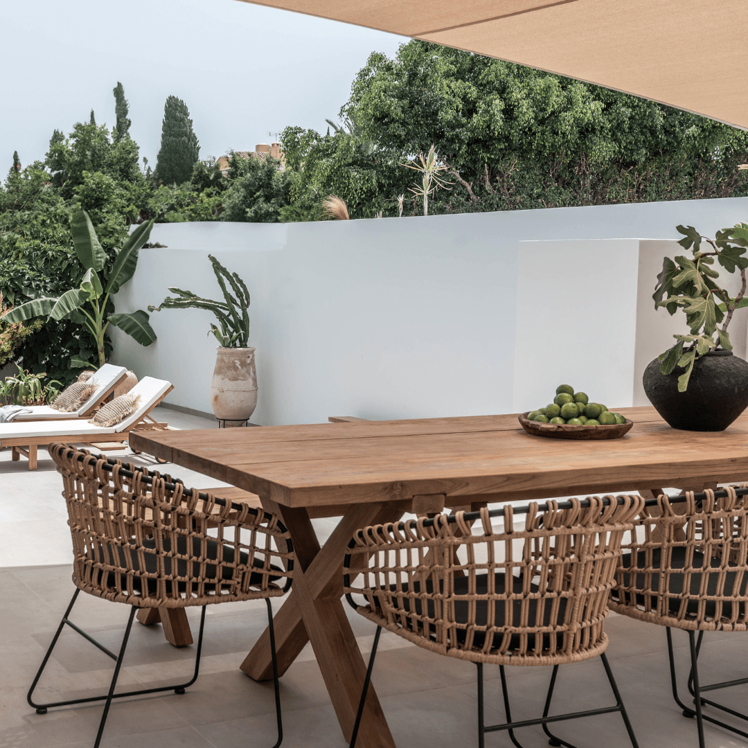 Chaise d'extérieur en rotin Jaipur | Noire