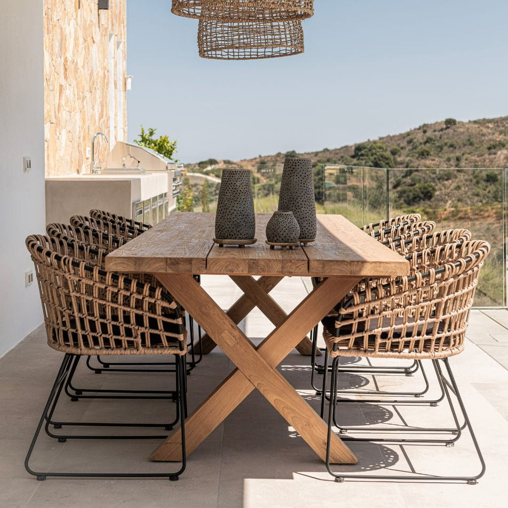 Chaise d'extérieur en rotin Jaipur | Noire