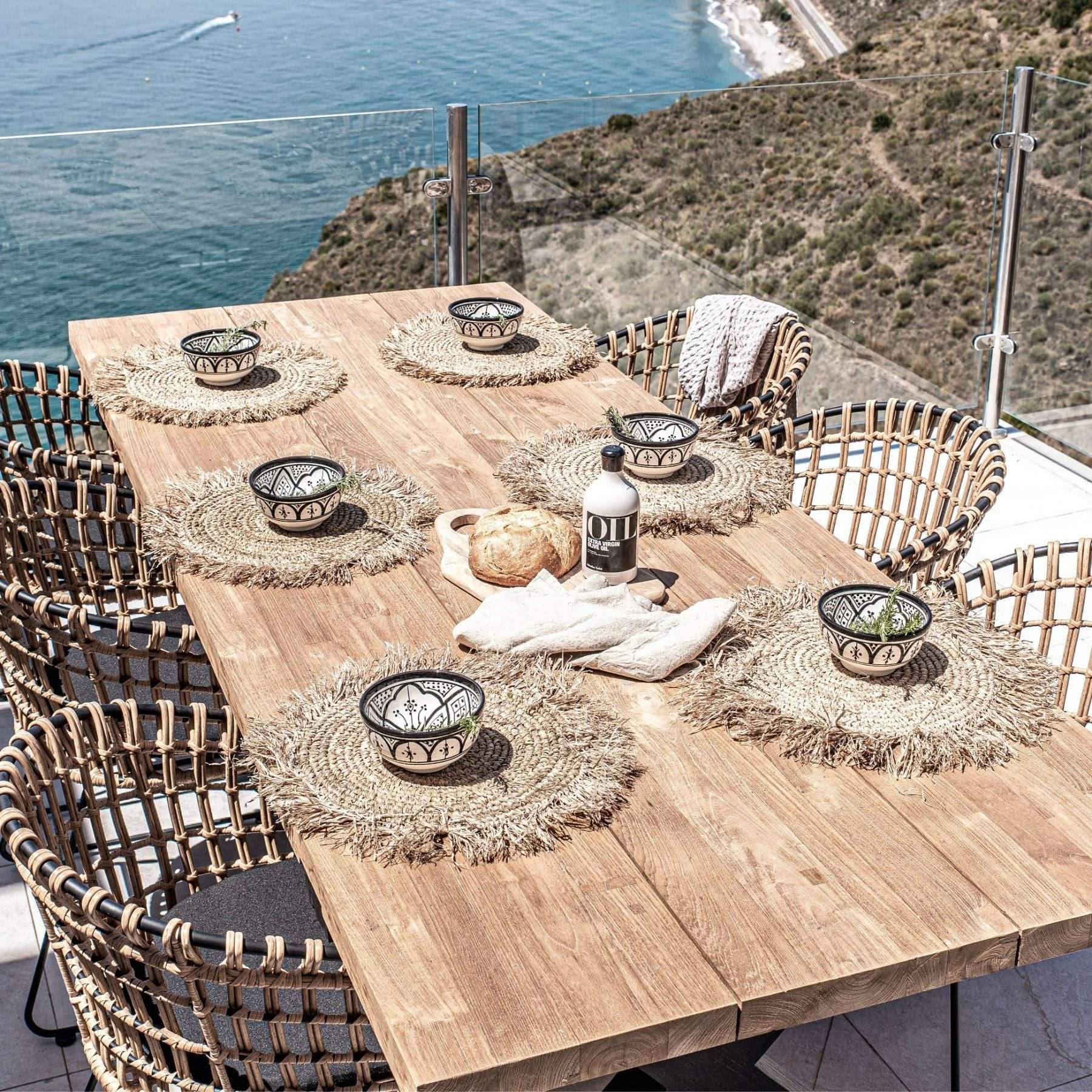 Chaise d'extérieur en rotin Jaipur | Noire