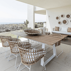 Chaise d'extérieur en rotin Jaipur | Blanche