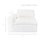 Module d'angle Laguna Linen | 110 cm