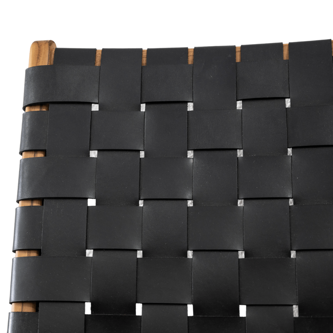 Fauteuil lounge en cuir noir