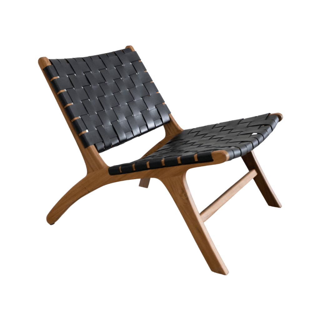 Fauteuil lounge en cuir noir