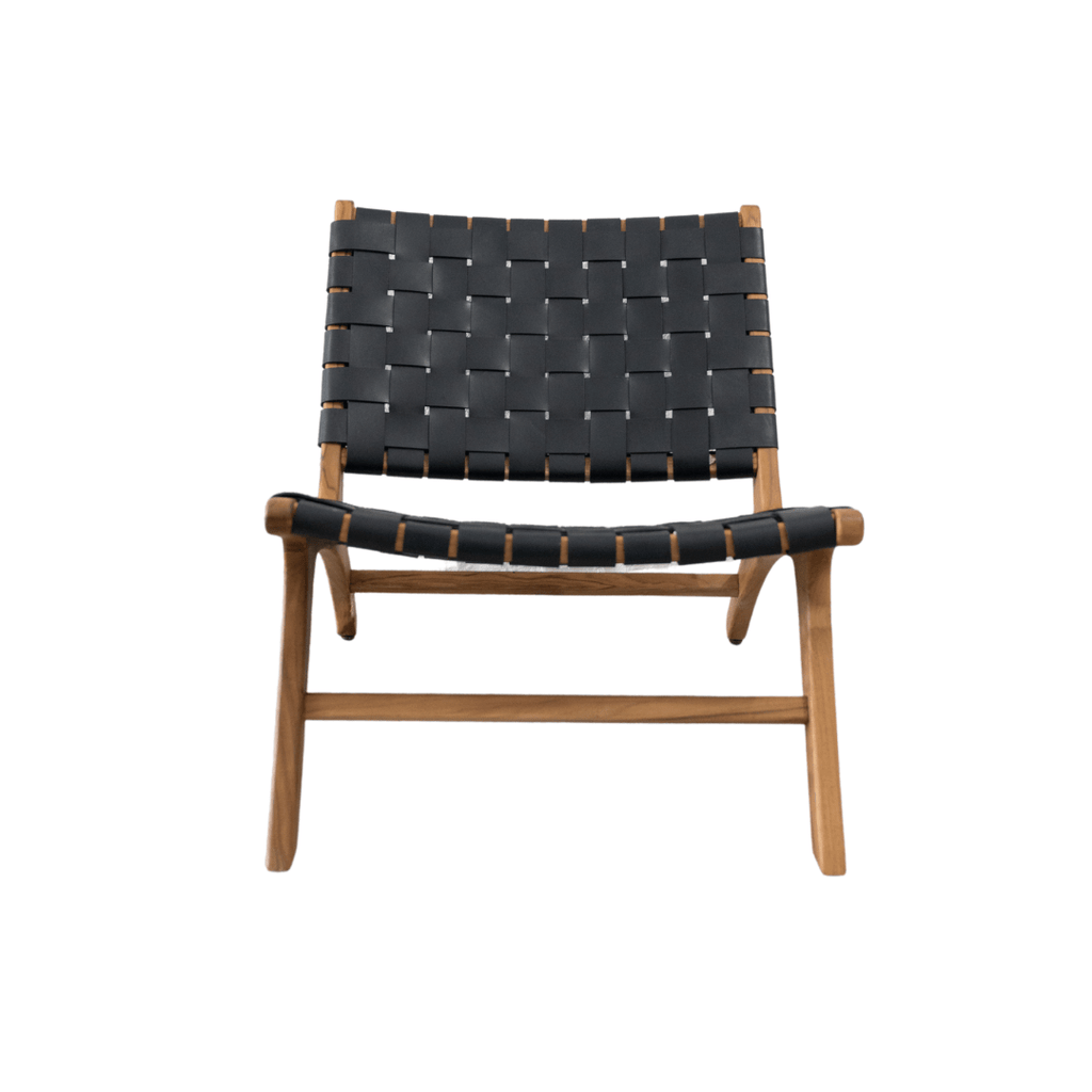 Fauteuil lounge en cuir noir