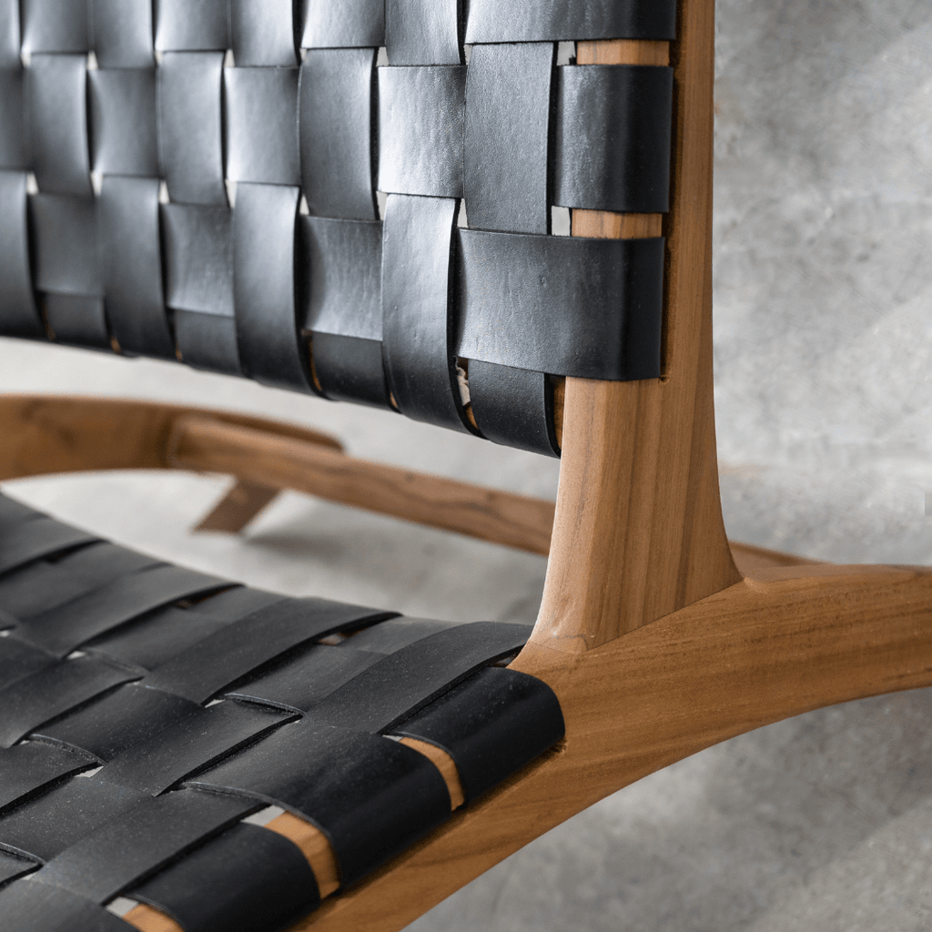 Fauteuil lounge en cuir noir