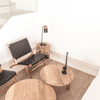 Fauteuil lounge en cuir noir