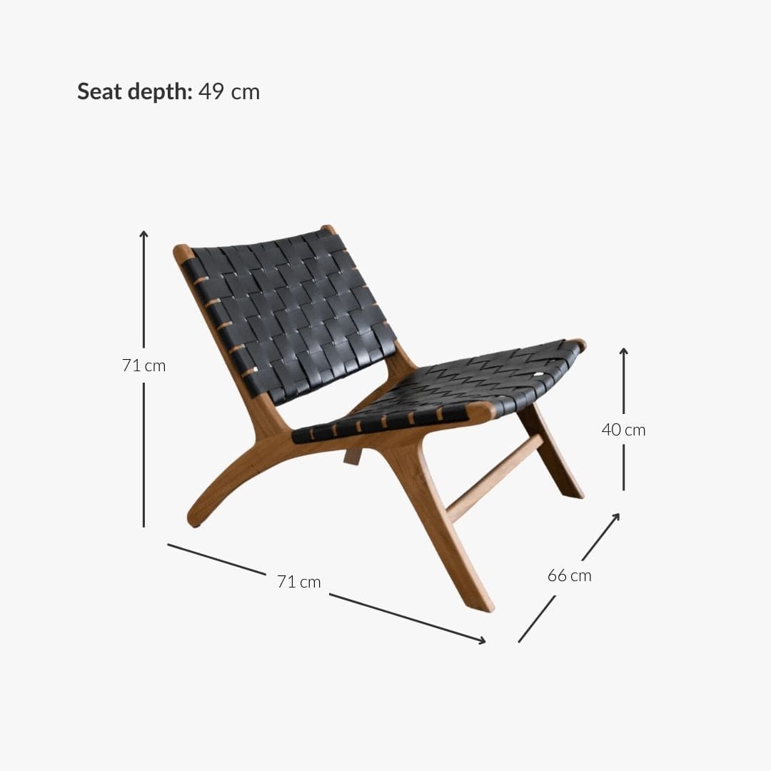 Fauteuil lounge en cuir noir