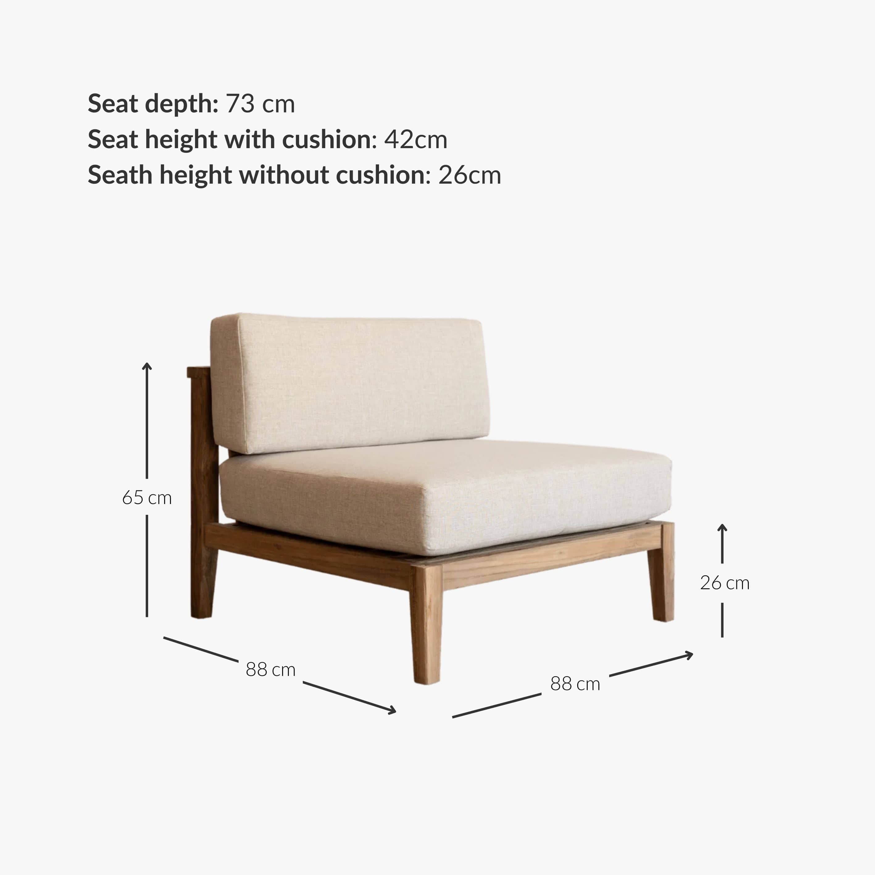 Canapé central modulaire Minorque