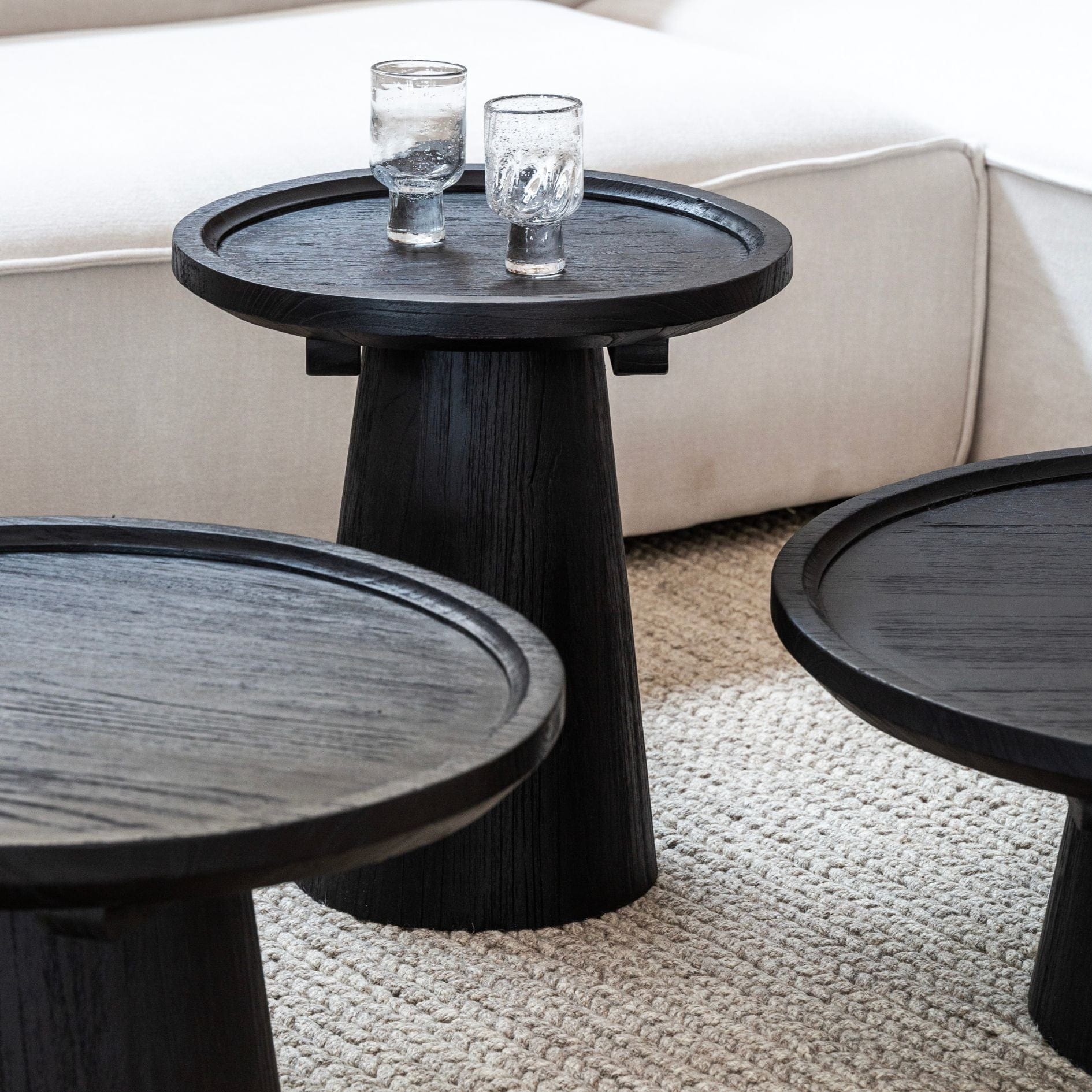 Table basse Nuku | Noire 50 cm