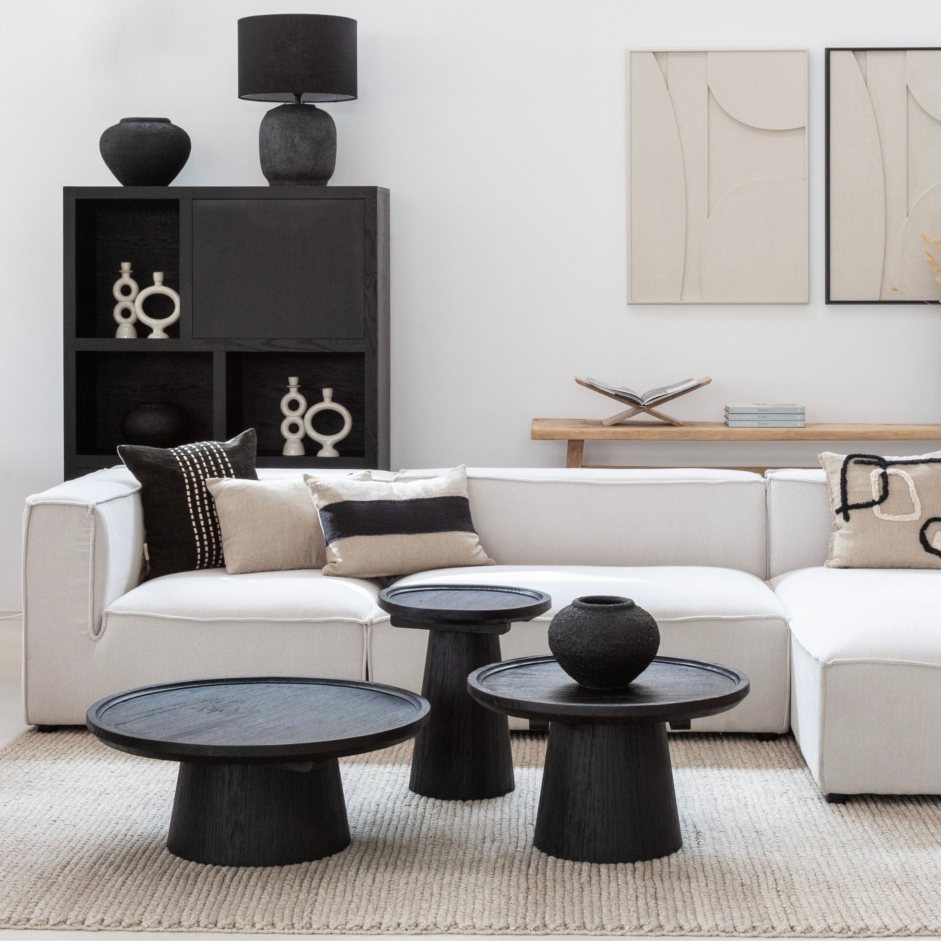 Table basse Nuku | Noire 50 cm