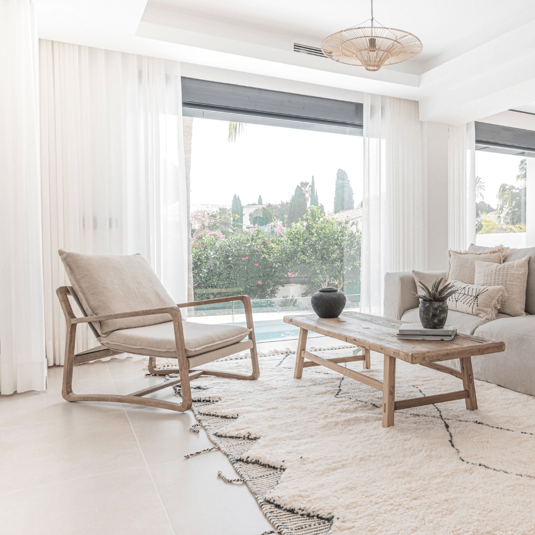 Fauteuil en chêne | Lin naturel