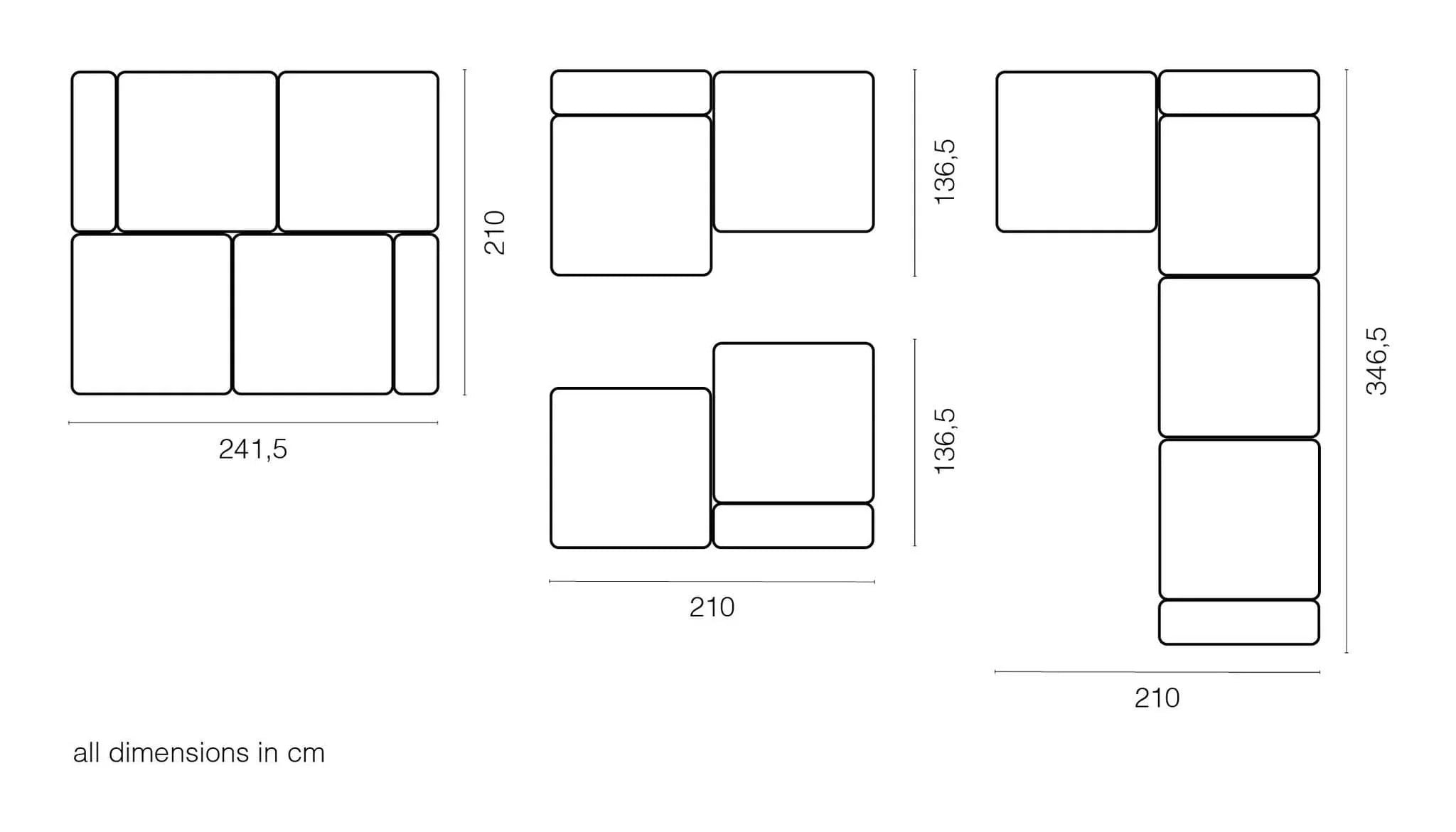 Vetsak Canapé d'extérieur Causeuse L | 241,5x136,5x60cm