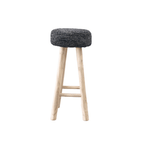 Tabouret de bar en raphia | Noir