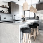 Tabouret de bar en raphia | Noir