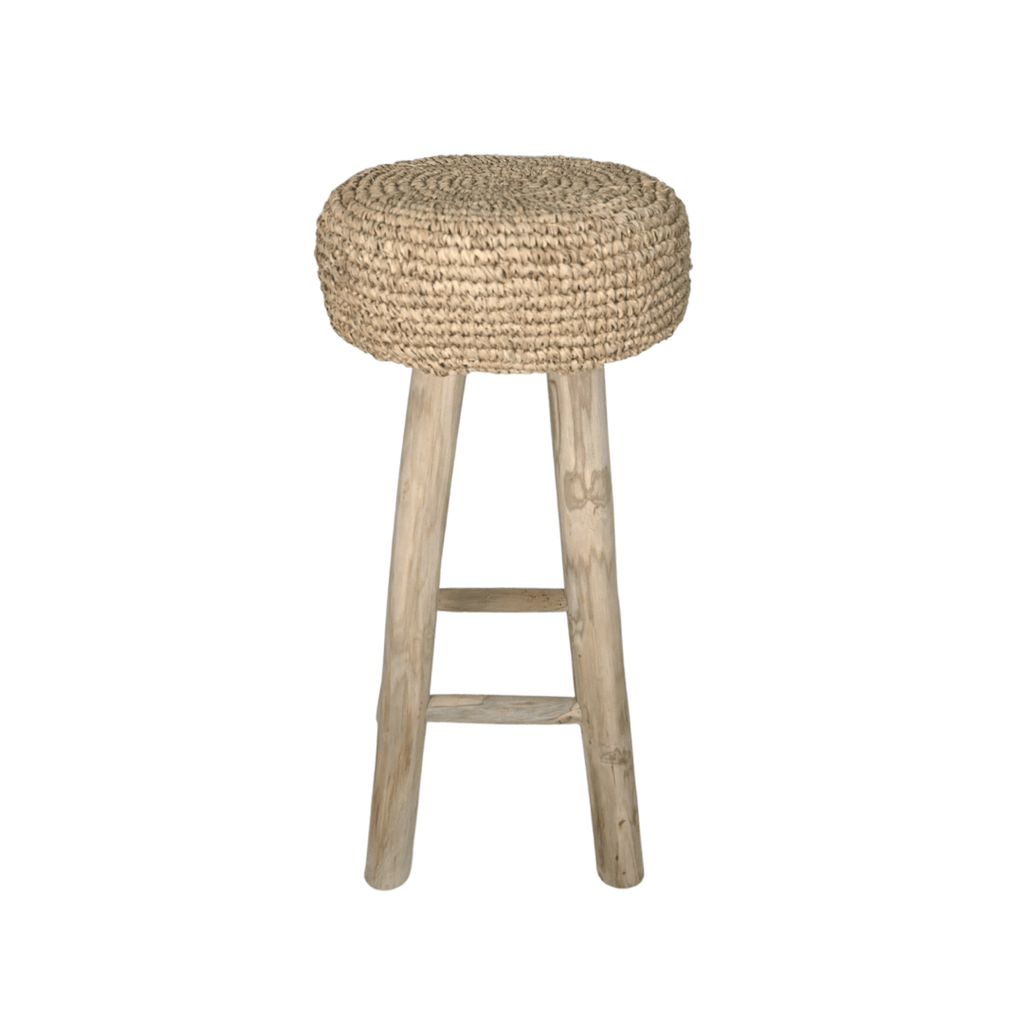 Tabouret de bar en raphia