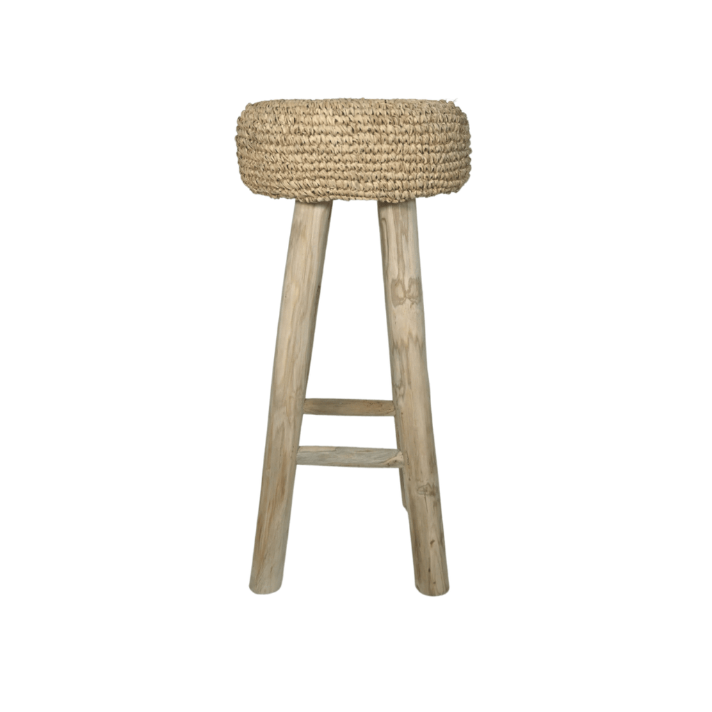 Tabouret de bar en raphia