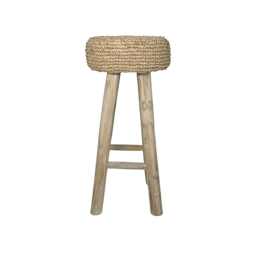 Tabouret de bar en raphia