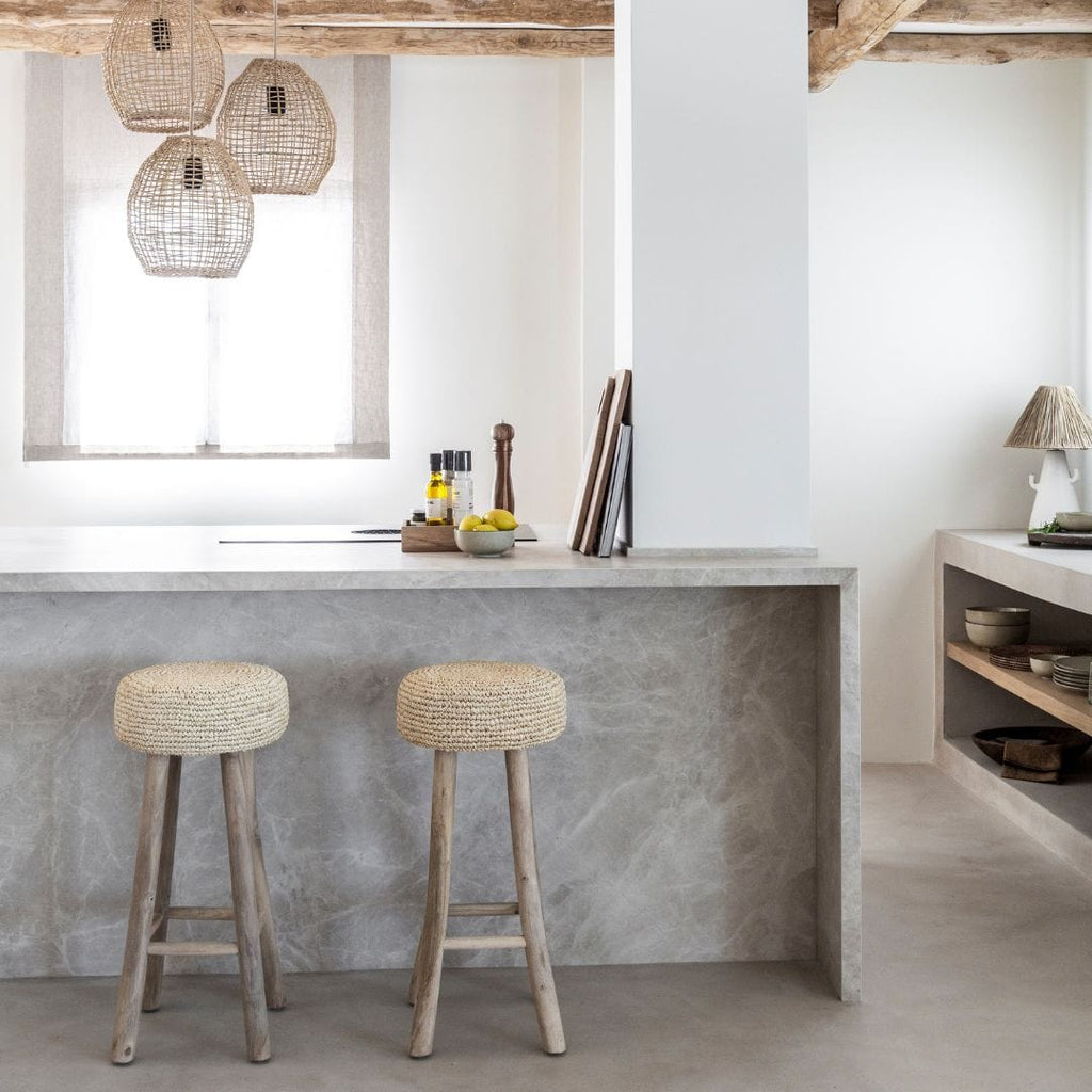 Tabouret de bar en raphia