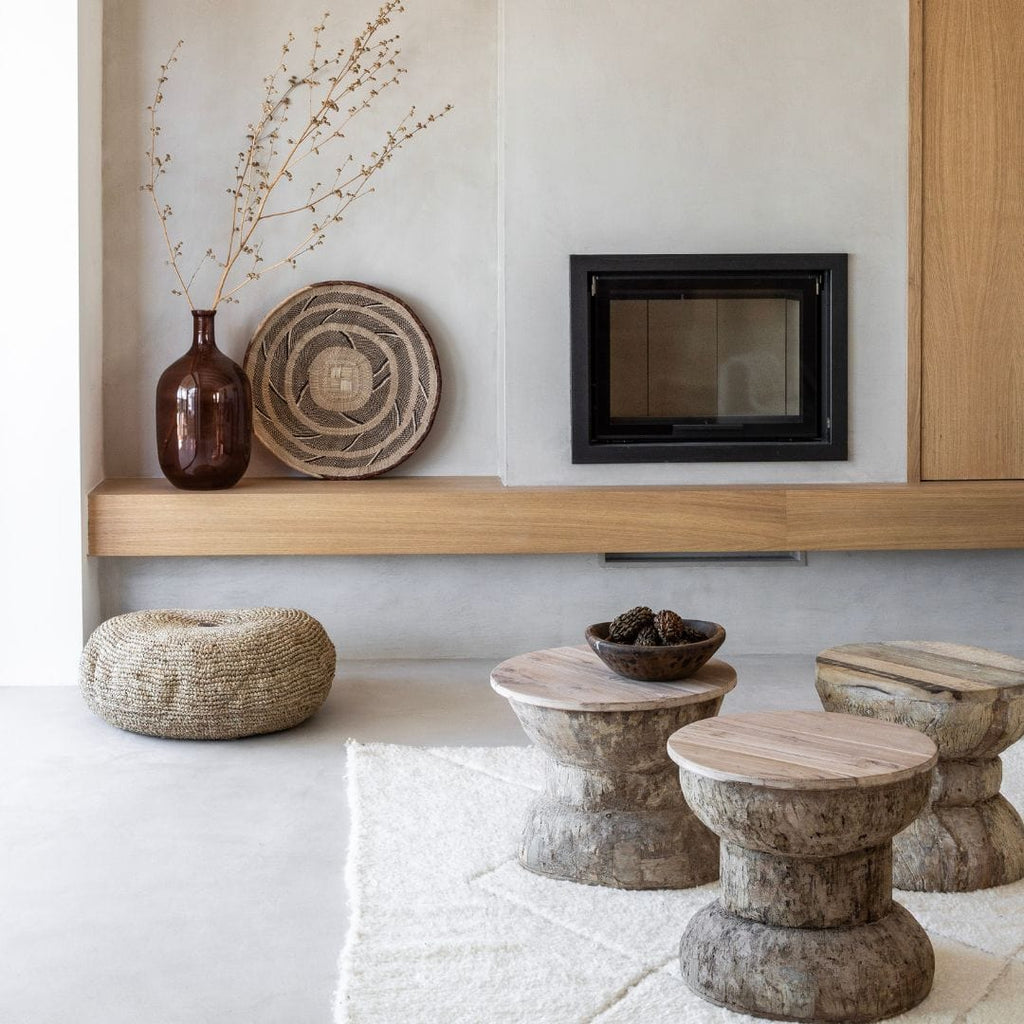 Pouf en raphia | 65 x 35 cm