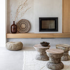 Pouf en raphia | 65 x 35 cm