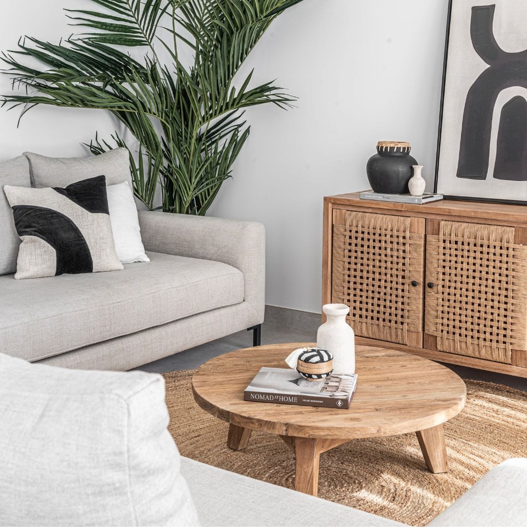 Table basse en teck recyclé | 80 x 31 cm