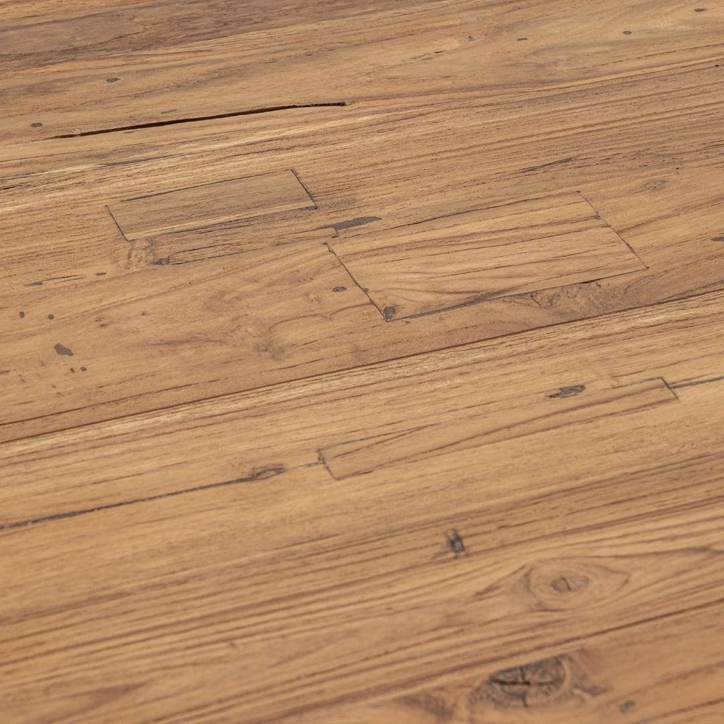 Table de salle à manger en teck recyclé | Pieds en X | 200 x 100 x 75 cm