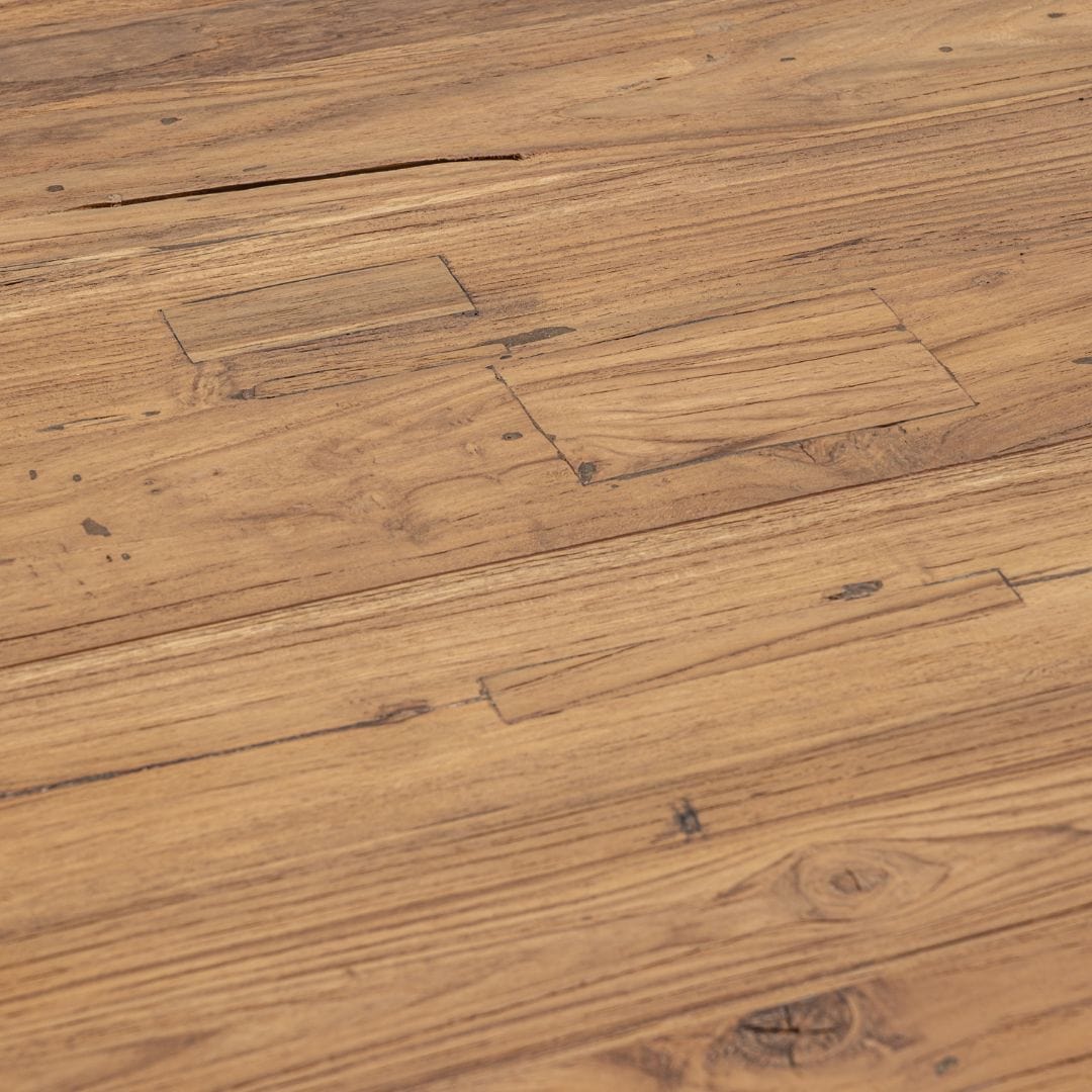 Table de salle à manger en teck recyclé | Pieds en X | 200 x 100 x 75 cm