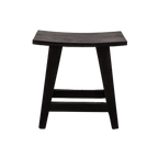 Tabouret en teck recyclé | Noir 48x28x50cm