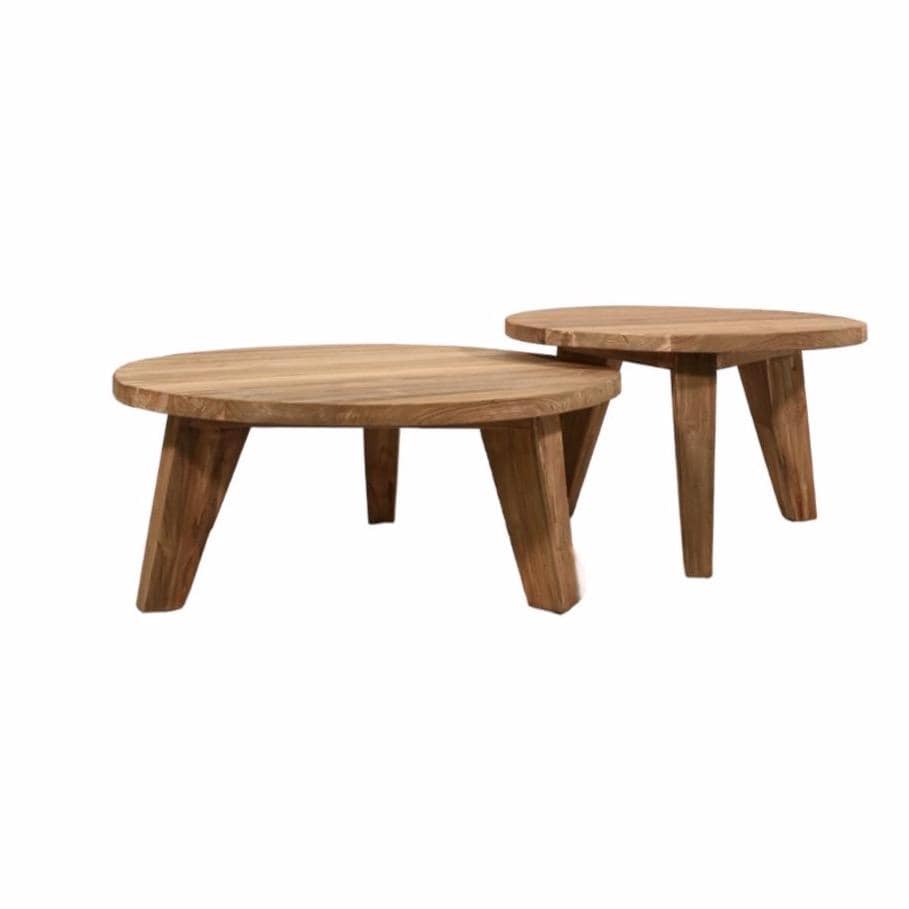 Table basse ronde en teck | 65 cm