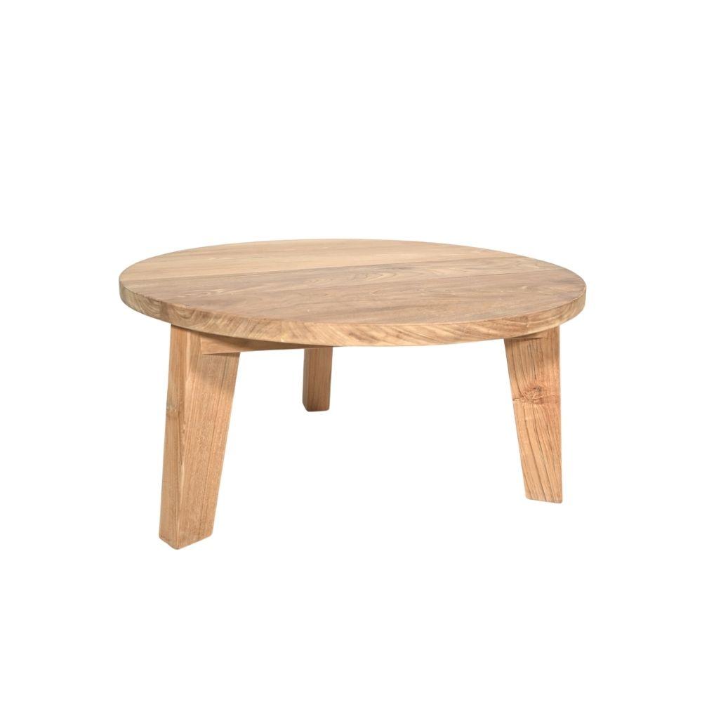 Table basse ronde en teck | 80 cm