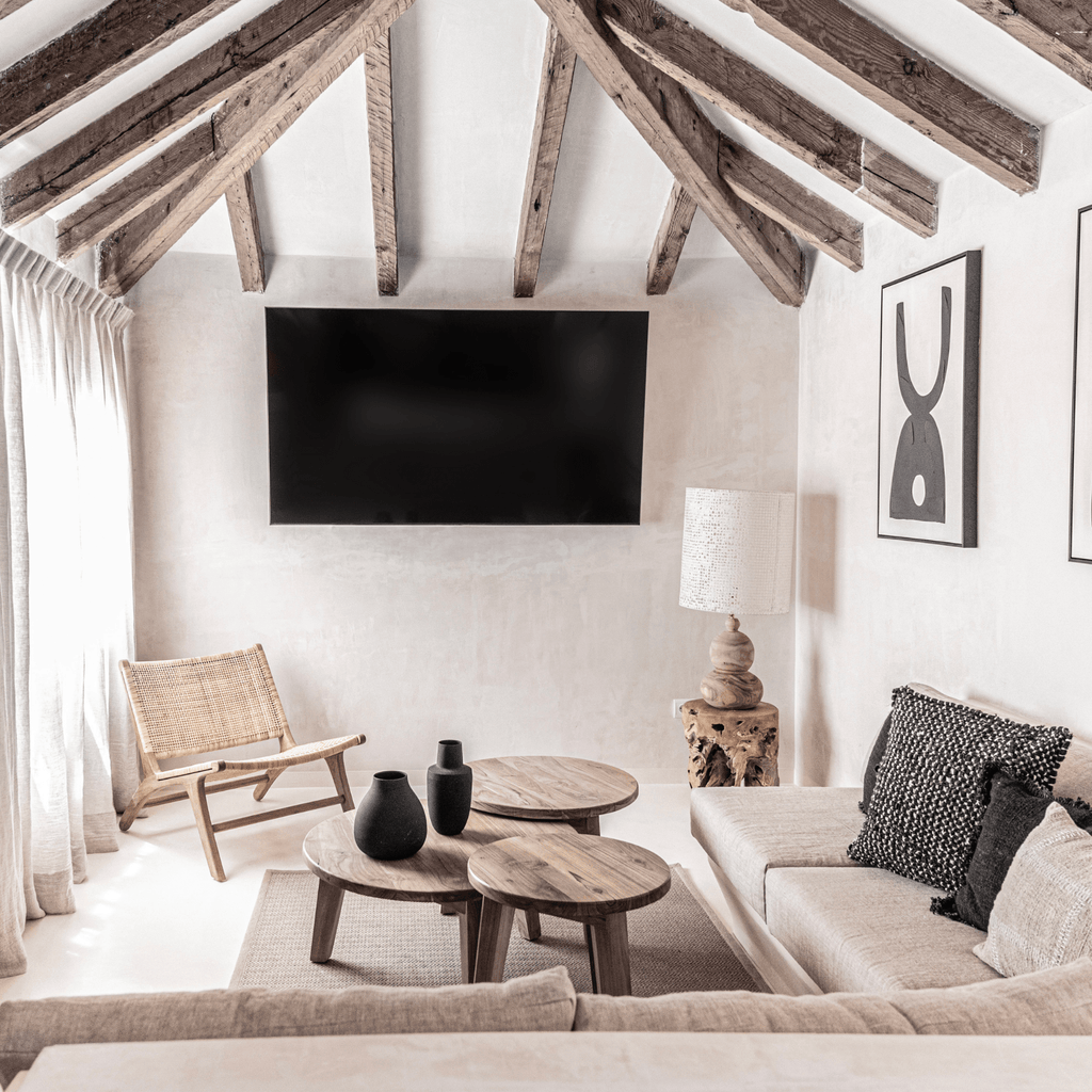 Table basse ronde en teck | 80 cm