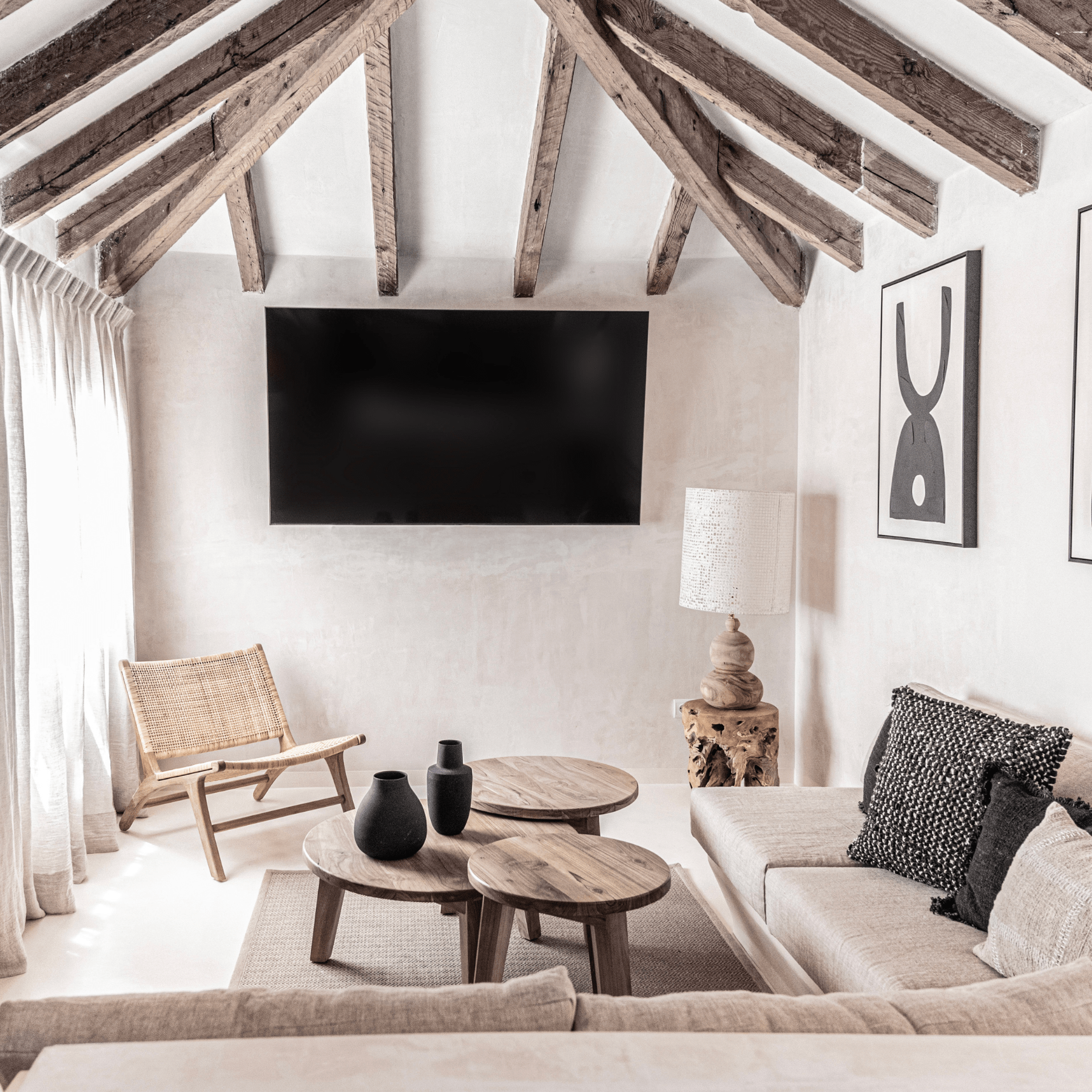 Table basse ronde en teck | 80 cm